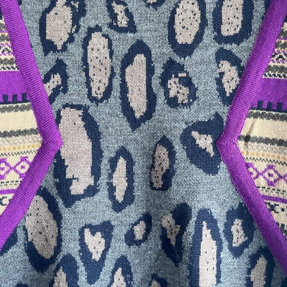 Cut25 by Yigal Azrouel 100% Merino Wool Leopard Bodycon Sweater Dress Size S - Picture 5 of 7